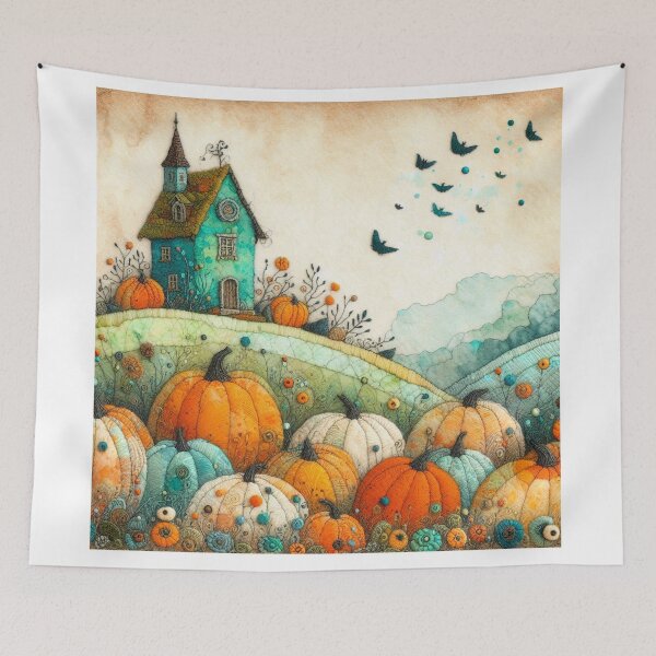 Item preview, Pumpkin Fields by Felt Art designed and sold by Beyondnote-Art.