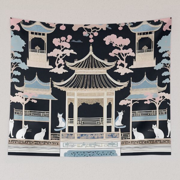 Item preview, Cat Chinoiserie designed and sold by SoniaSarkali.