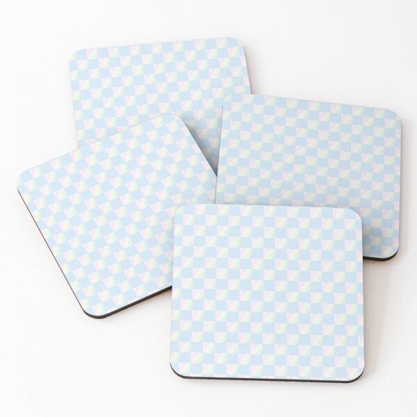 Item preview, Pastel blue and iridescent checkered pattern | Light blue holographic check designed and sold by lausn.