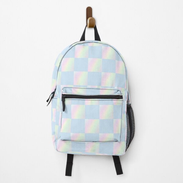 Item preview, Pastel blue and iridescent checkered pattern | Light blue holographic check designed and sold by lausn.