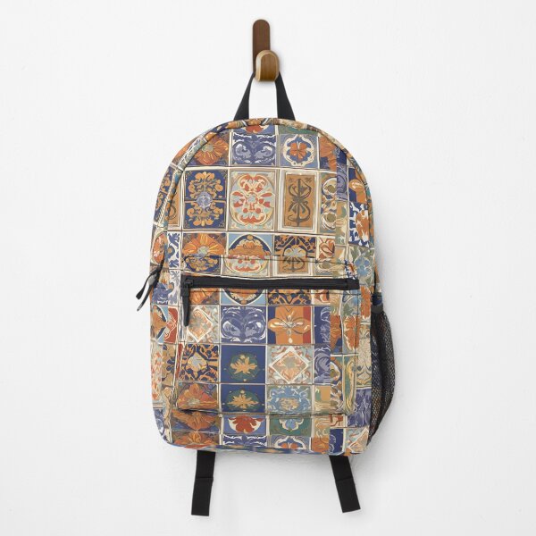 Item preview, Italian Tiles Yellow Bue Orange Flower Prints Western European Moroccan Prints designed and sold by stxaris.
