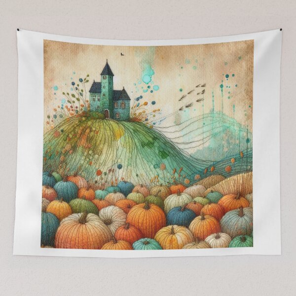 Item preview, Pumpkin Fields by Felt Art designed and sold by Beyondnote-Art.