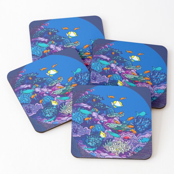 Item preview, Aquarium with diverse fish and  coral reefs designed and sold by alina-k-design.