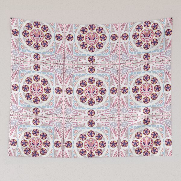 Item preview, Art Nouveau mosaic in bright Indonesian colors - pastel designed and sold by JoseYeste.