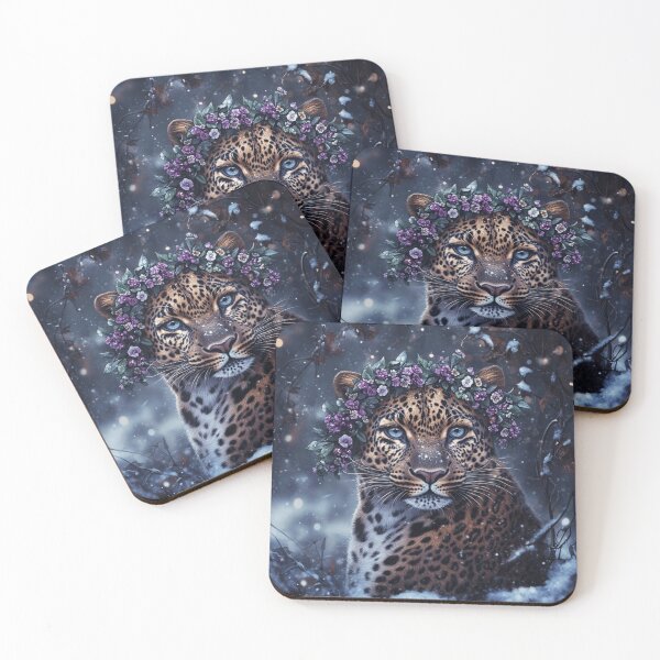 Item preview, Leopard With A Flower Wreath designed and sold by Nocturne  Paws.
