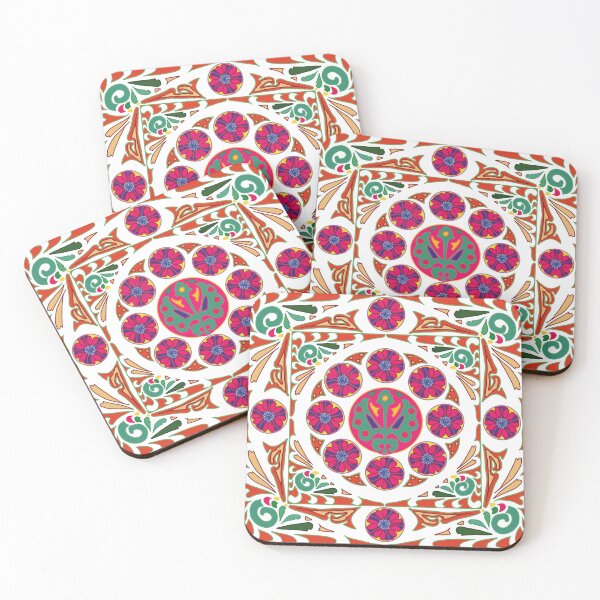 Item preview, Art Nouveau mosaic in bright Indonesian colors - Red designed and sold by JoseYeste.