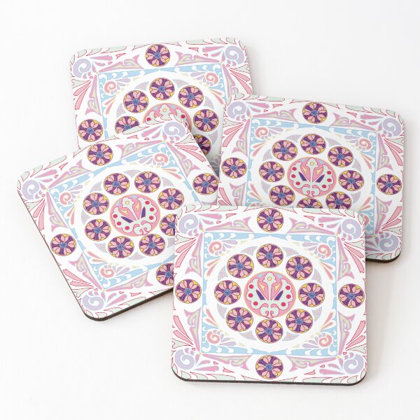 Item preview, Art Nouveau mosaic in bright Indonesian colors - pastel designed and sold by JoseYeste.