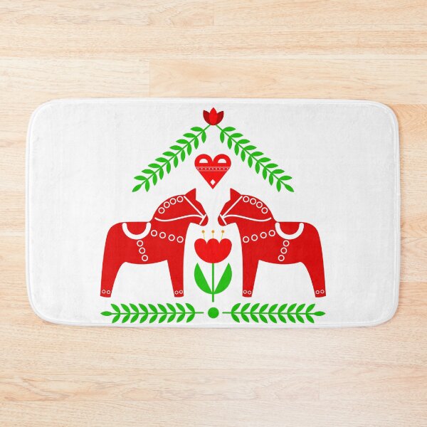 Aperçu de l'œuvre Art populaire scandinave - Cheval de Dala rouge créée et vendue par mikistudio.