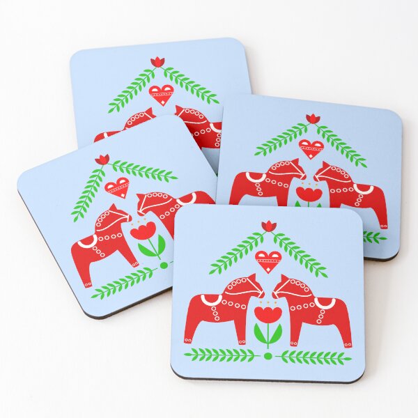 Aperçu de l'œuvre Art populaire scandinave - Cheval de Dala rouge créée et vendue par mikistudio.