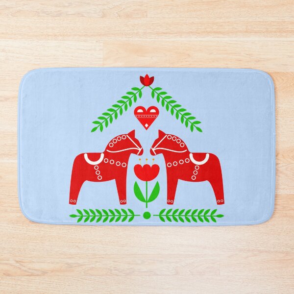Aperçu de l'œuvre Art populaire scandinave - Cheval de Dala rouge créée et vendue par mikistudio.