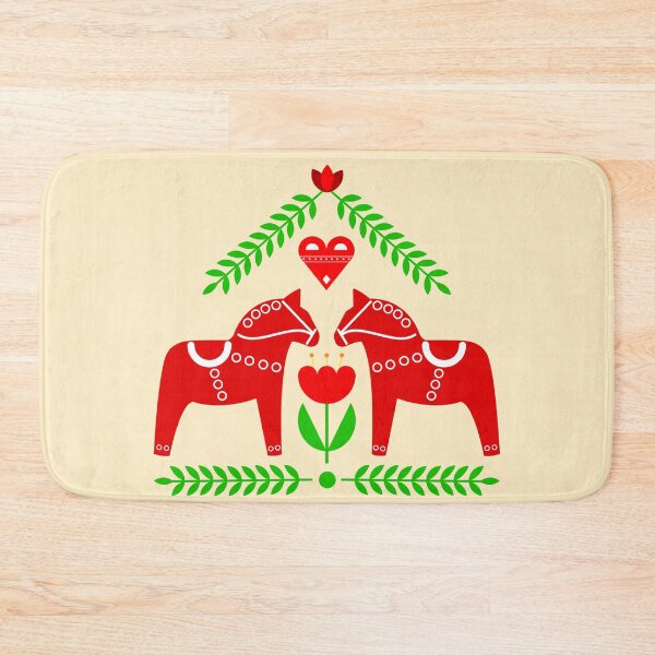 Aperçu de l'œuvre Art populaire scandinave - Cheval de Dala rouge créée et vendue par mikistudio.