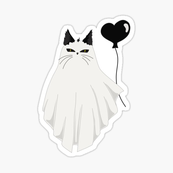 Item preview, Geisterkatze mit Ballon designed and sold by AchtungStudio.