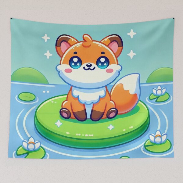 Item preview, Fox on Lily Pad designed and sold by IskandarDesigns.