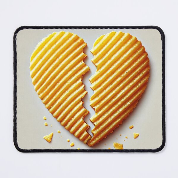 Item preview, Cracked Wavy Potato Chip (Heart-Shaped) designed and sold by IskandarDesigns.