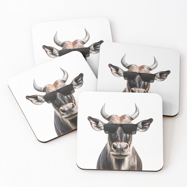 Item preview, Funny cool Wildebeest wearing sunglasses designed and sold by LazyOwlStore.