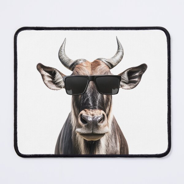 Item preview, Funny cool Wildebeest wearing sunglasses designed and sold by LazyOwlStore.
