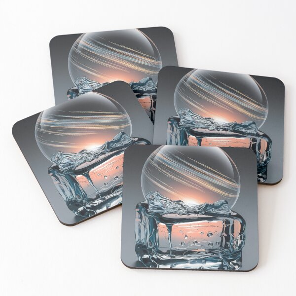 Item preview, Orange Sunset Reflections Fusion Ice Glass Art designed and sold by ART ATTACK ZONE.