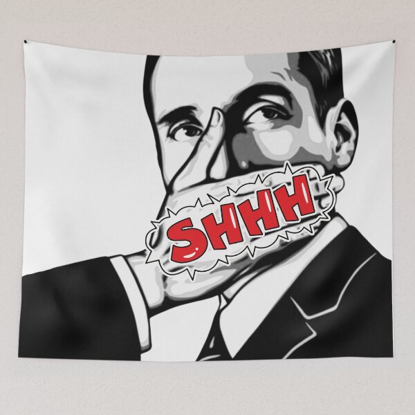 Item preview, SHHH - Bold Black and White Silence Artwork designed and sold by RobBev27.