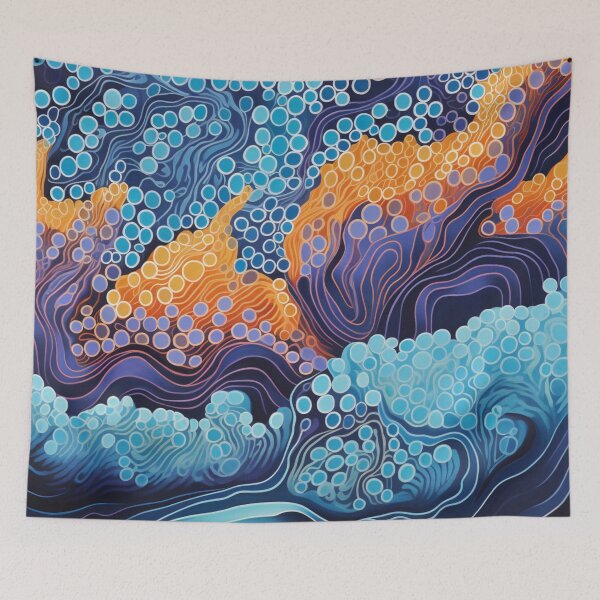 Item preview, Aboriginal Inspired Dot Art - With The Stormy Waves designed and sold by GrinGalore.
