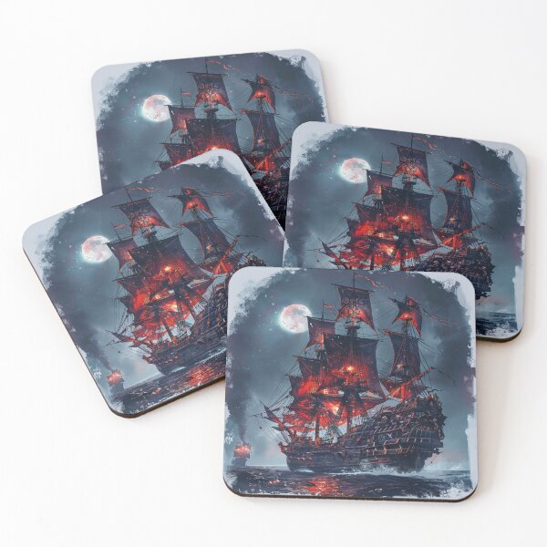 Item preview, The Infernal Ghost Ship Under the Blood Moon designed and sold by EndOfRainbowArt.