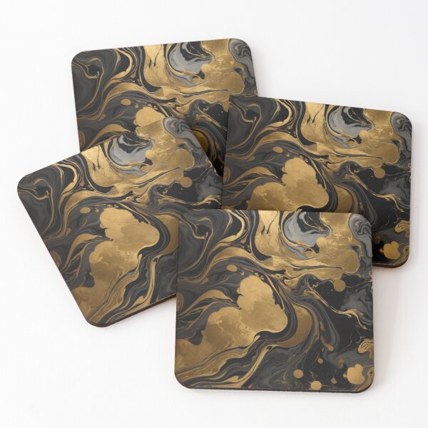 Item preview, 001 Black and Gold Abstract designed and sold by Alexis Art Collection.