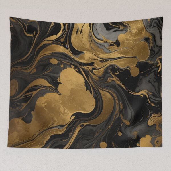Item preview, 001 Black and Gold Abstract designed and sold by Alexis Art Collection.