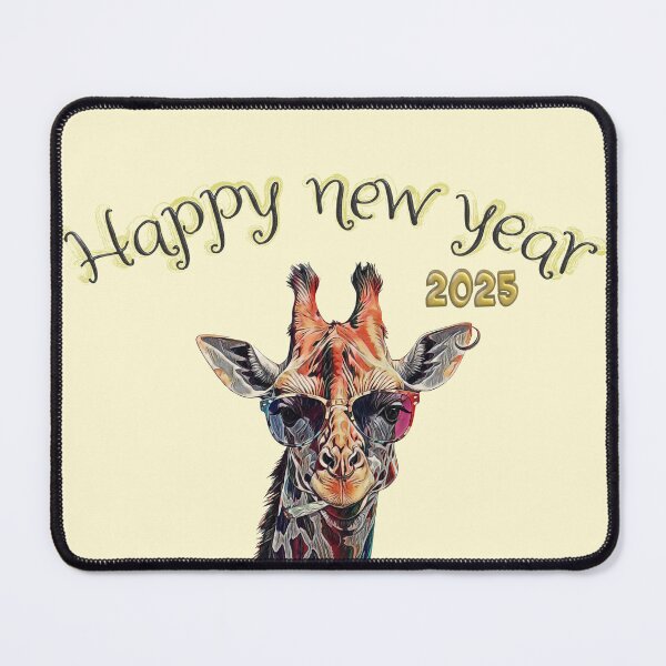 Item preview, Happy New Year 2025 - Groovy Giraffe designed and sold by Hen-C-Art.