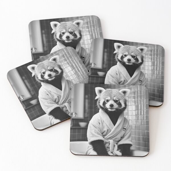 Item preview, Adorable Red Panda Relaxing in Bathrobe designed and sold by vk09.