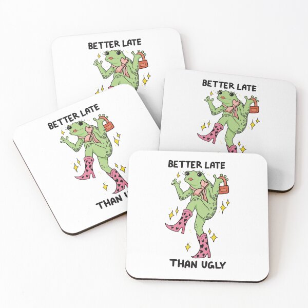 Item preview, Funny frog better late than ugly  designed and sold by BlackAcidArt.