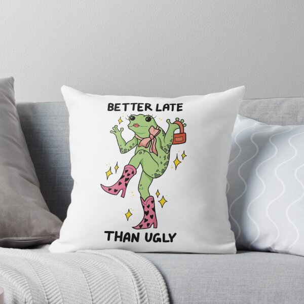 Item preview, Funny frog better late than ugly  designed and sold by BlackAcidArt.