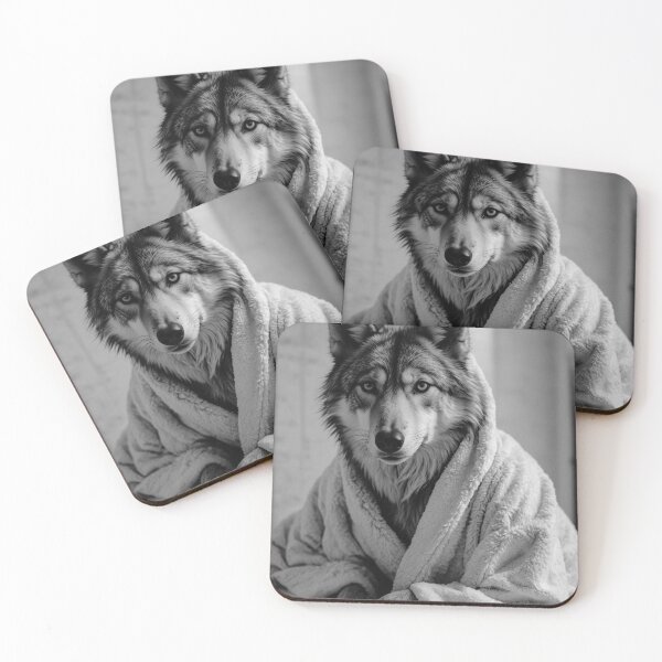 Item preview, Relaxing Wolf in Cozy Bathrobe designed and sold by vk09.