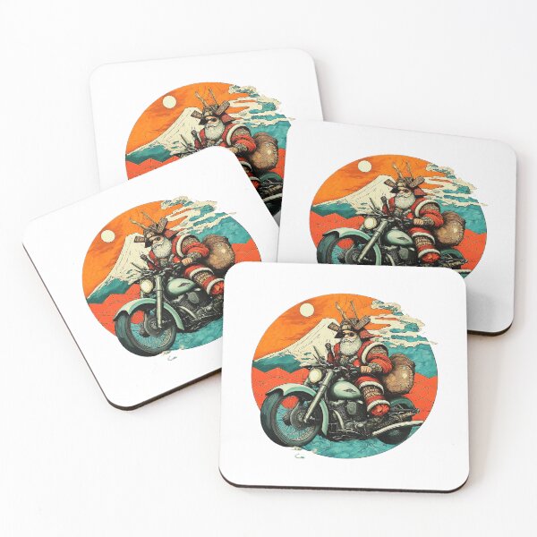 Item preview, Vintage Santa Samurai Motorbike , Christmas Holiday Graphic , Unique Art Inspired , Festive Biker  Gift designed and sold by Indyadizine.