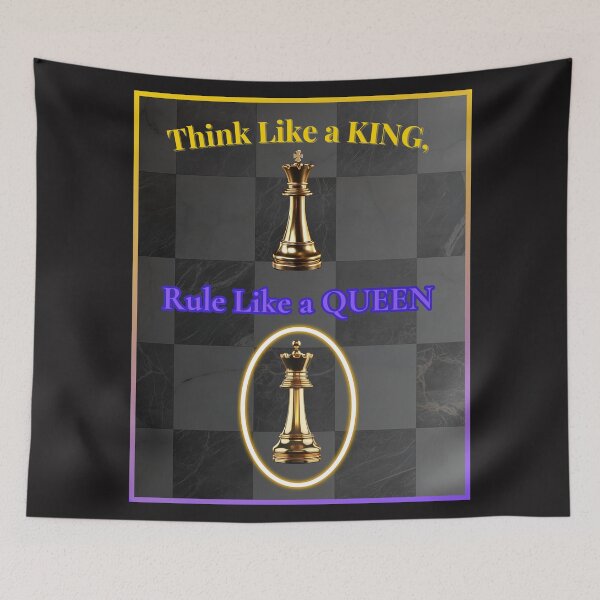 Item preview, "Think Like a King, Rule Like a Queen" Elegant Chess Design - From The "Chess Chest" Collection By TOUDOU DIGITAL designed and sold by ToudouDesign.