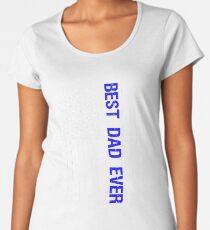 Best Dad Ever Law Enforcement Thin Blue Line Family Retro American Flag Police Officer Matching Family Women's Premium T-Shirt