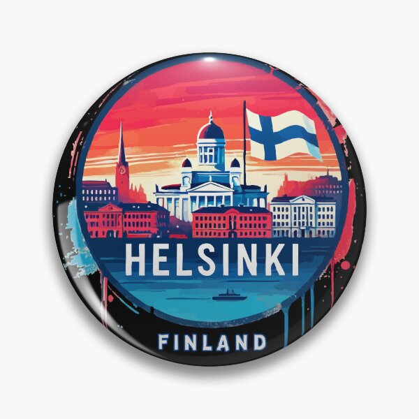 Item preview, Helsinki Finland Travel Retro Colorful designed and sold by TomFrontierArt.