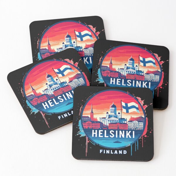 Item preview, Helsinki Finland Travel Retro Colorful designed and sold by TomFrontierArt.