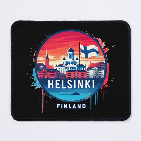Item preview, Helsinki Finland Travel Retro Colorful designed and sold by TomFrontierArt.