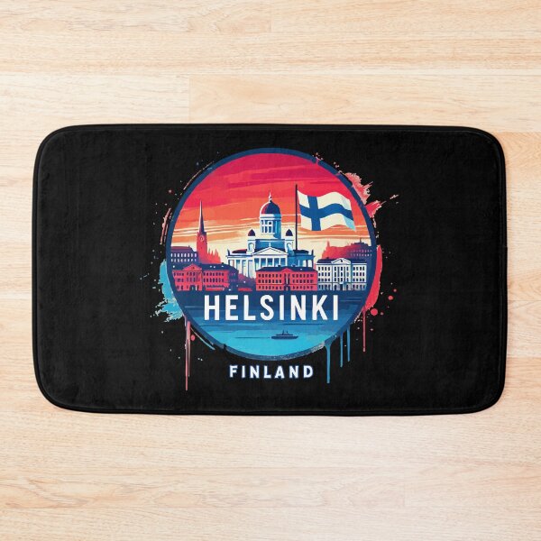 Item preview, Helsinki Finland Travel Retro Colorful designed and sold by TomFrontierArt.
