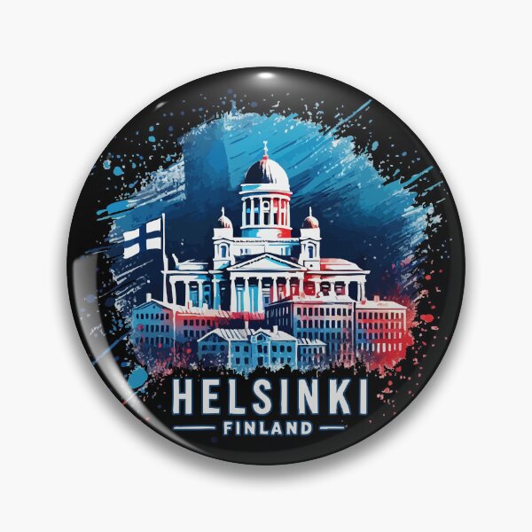 Item preview, Helsinki Finland Travel Retro Colorful Splash Art designed and sold by TomFrontierArt.