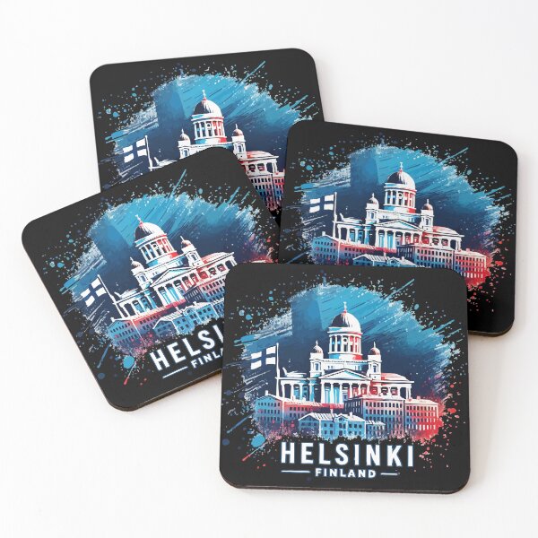 Item preview, Helsinki Finland Travel Retro Colorful Splash Art designed and sold by TomFrontierArt.
