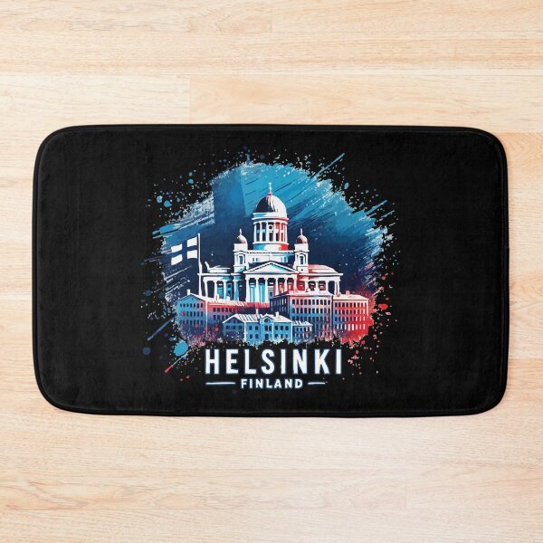Item preview, Helsinki Finland Travel Retro Colorful Splash Art designed and sold by TomFrontierArt.