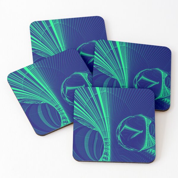 Item preview, Op Pop Drop Surreal Abstract Art Green Blue  designed and sold by Jenny Meehan Art Prints and Patterns  .