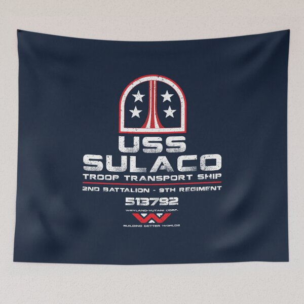 Item preview, Sulaco Crew Shirt Red White Blue designed and sold by Nerdteeshirts05.