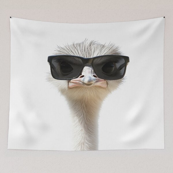 Item preview, Funny cool Ostrich wearing sunglasses designed and sold by LazyOwlStore.