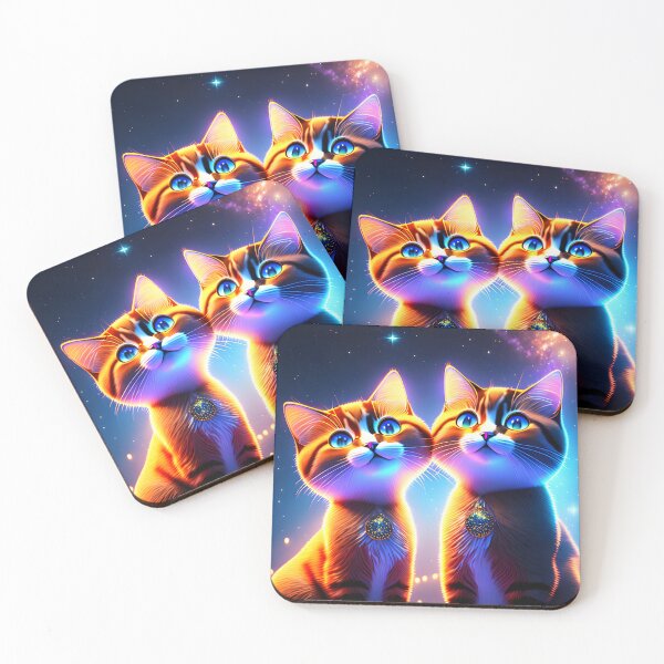 Item preview, Cute cat couple under the starry sky designed and sold by MarionsArt.