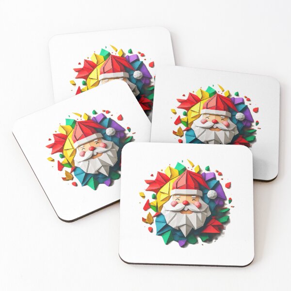Item preview, Colorful Santa Claus Origami Design , Festive Christmas , Holiday Santa Graphic , Vibrant Christmas Outfit designed and sold by Indyadizine.