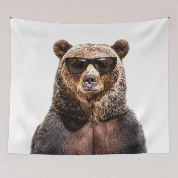 Item preview, Funny cool Grizzly bear wearing sunglasses designed and sold by LazyOwlStore.