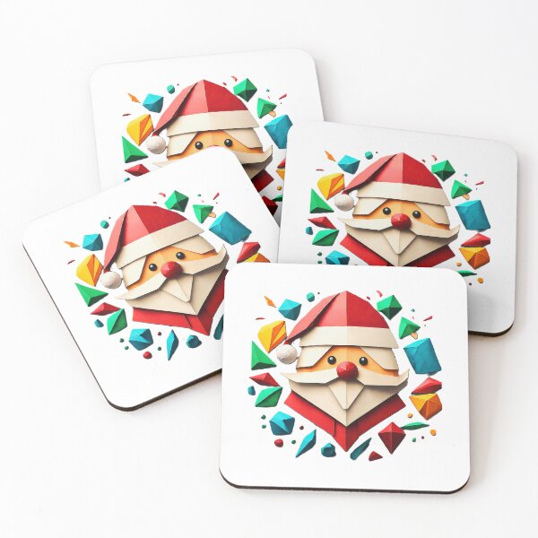 Item preview, Christmas Santa Origami Design , Fun Festive Holiday , Unique Graphic Print, Cute Santa , Colorful  for Adults designed and sold by Indyadizine.