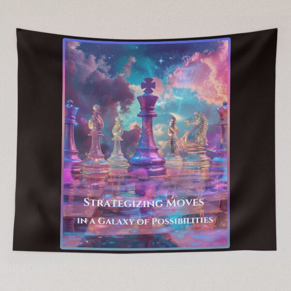 Item preview, Surreal Chessboard in Cosmic Nebula Fantasy Art designed and sold by ToudouDesign.