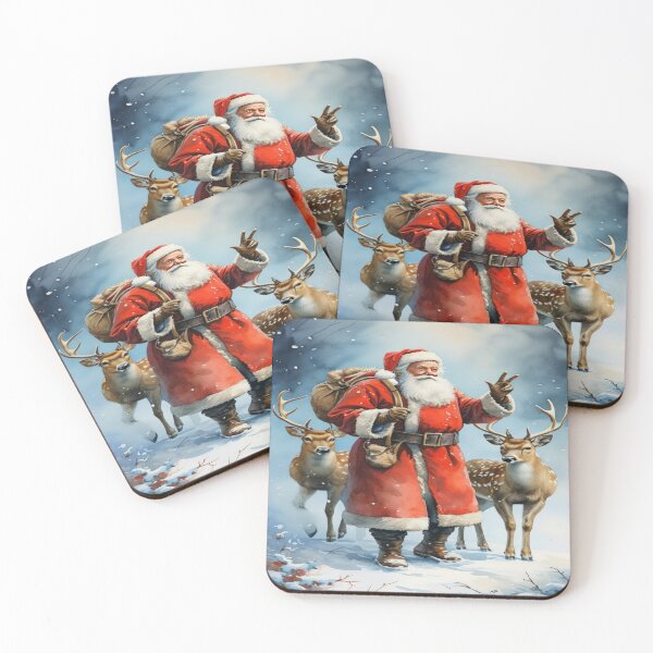 Item preview, Christmas Santa Claus with reindeer,Christmas Santa Claus,Christmas art,Christmas jovial designed and sold by Expressions-Sel.